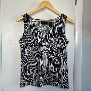 Y2K Zebra Blouse. Black and White. Medium.